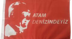 ATAM DENİZİNDEYİZ BAYRAĞI - Büyük Boy - KIRMIZI