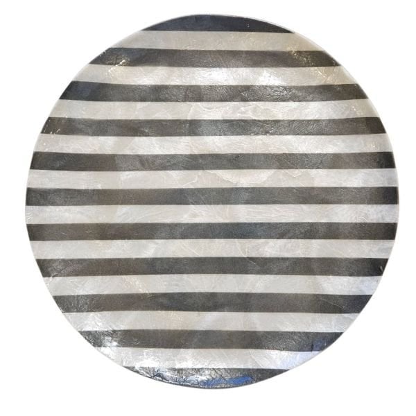 Balıklı ve çizgili ikili tabak seti