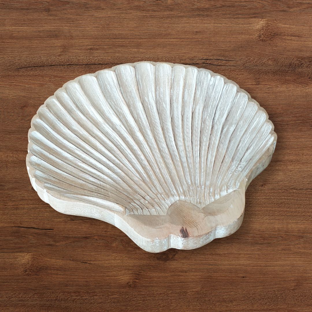İstridye şekilli ahşap sunum tabağı